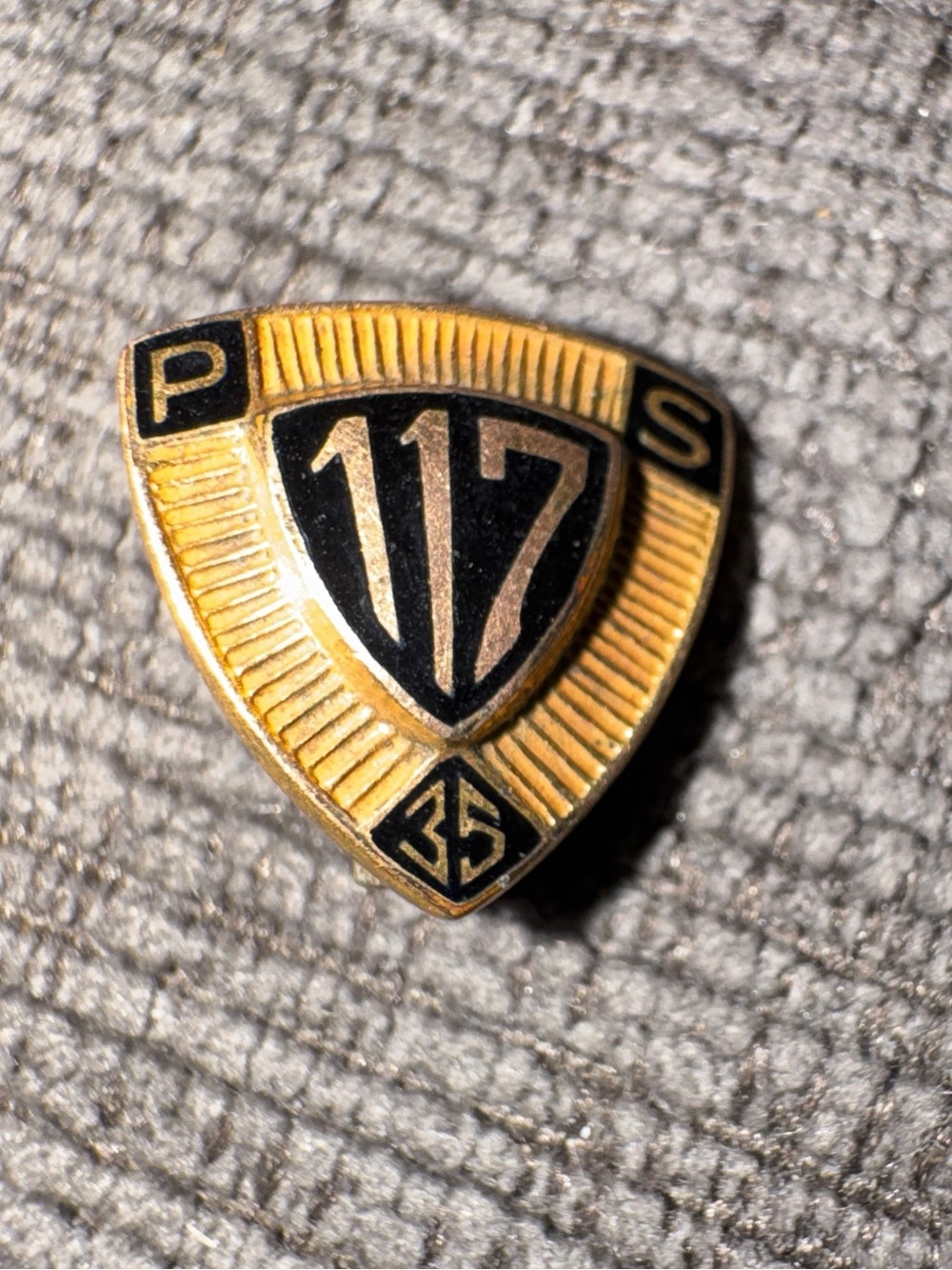 Vintage 1935 Public School P.S. 117 1/10 10K Gold Filled Class Enamel Pin